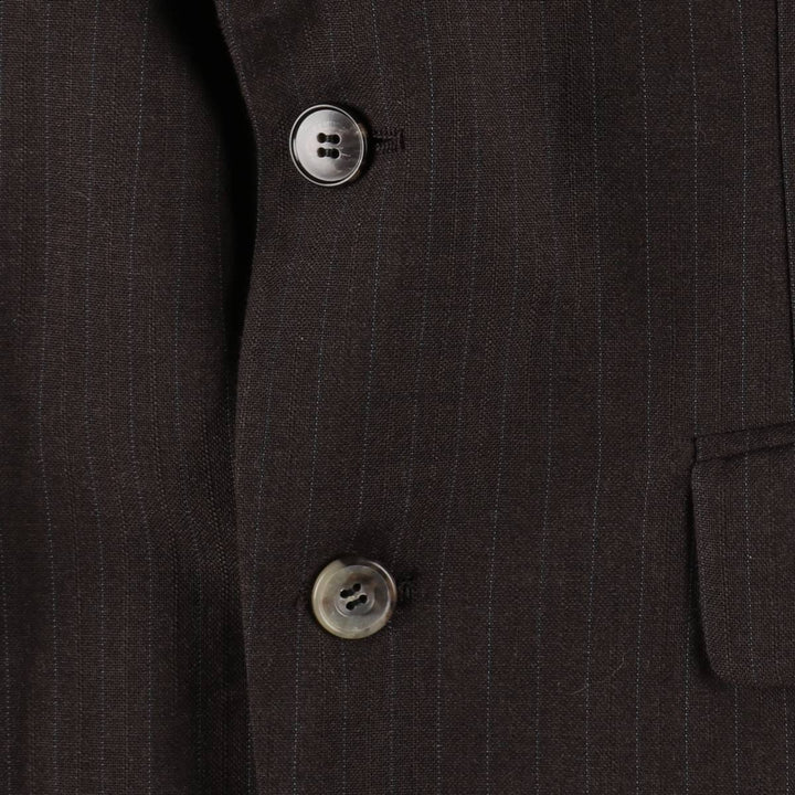 JOHNNY CARSON Stripe Pattern Blazer Tailored Jacket (Men's Size M) unclear brown type Vintage Second Hand