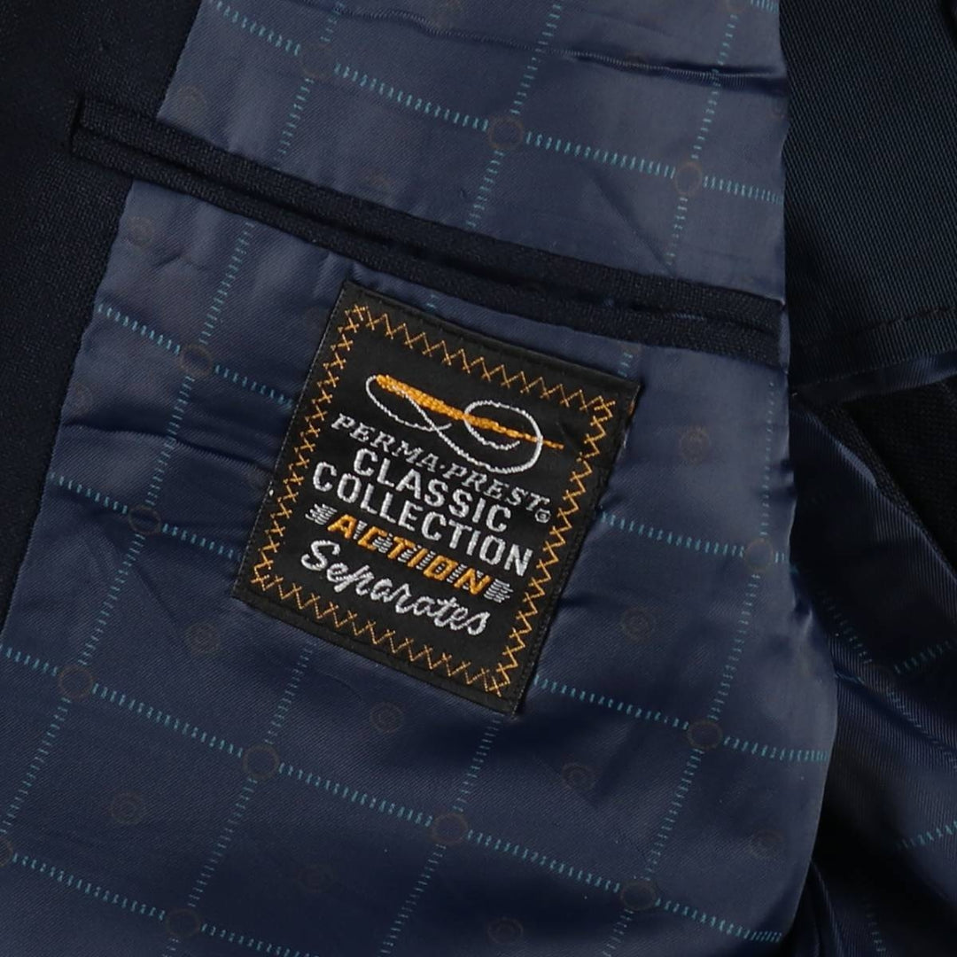 Sears Classic Collection Navy Blazer Tailored Jacket, Made in USA, Men's Size M (approx.) Dacron Polyester navy blue type Vintage Second Hand