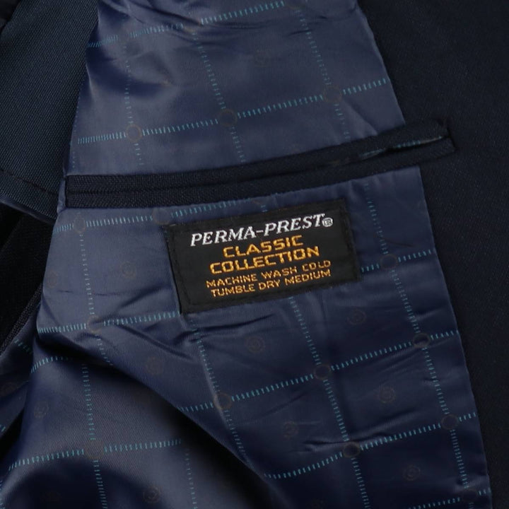 Sears Classic Collection Navy Blazer Tailored Jacket, Made in USA, Men's Size M (approx.) Dacron Polyester navy blue type Vintage Second Hand