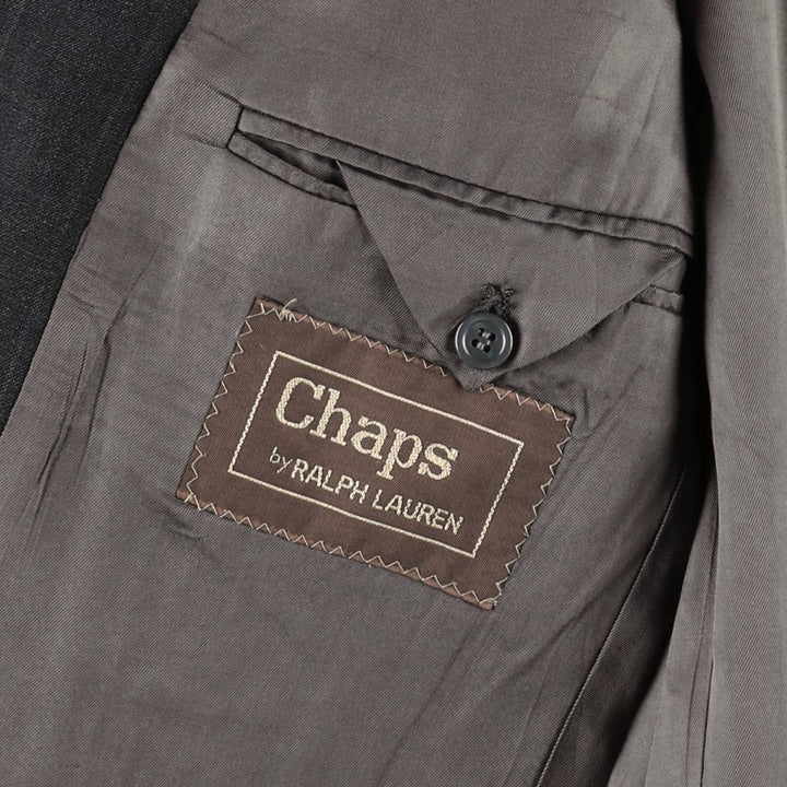 1990'S Ralph Lauren CHAPS striped pattern tailored jacket, made in the USA, men's size M equivalent. wool Charcoal Vintage Second Hand