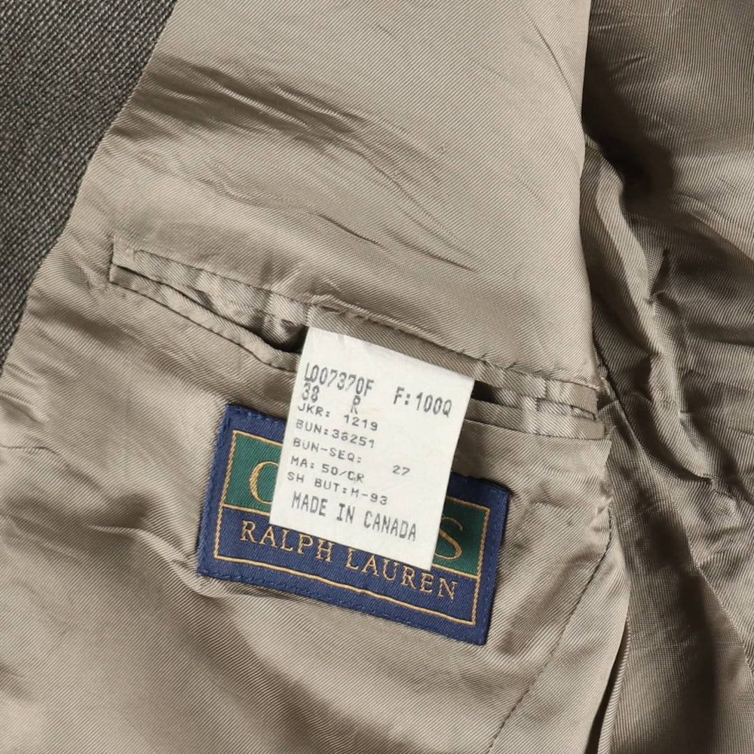 Ralph Lauren Chaps wool tailored jacket, made in Canada, men's size M wool gray type Vintage Second Hand