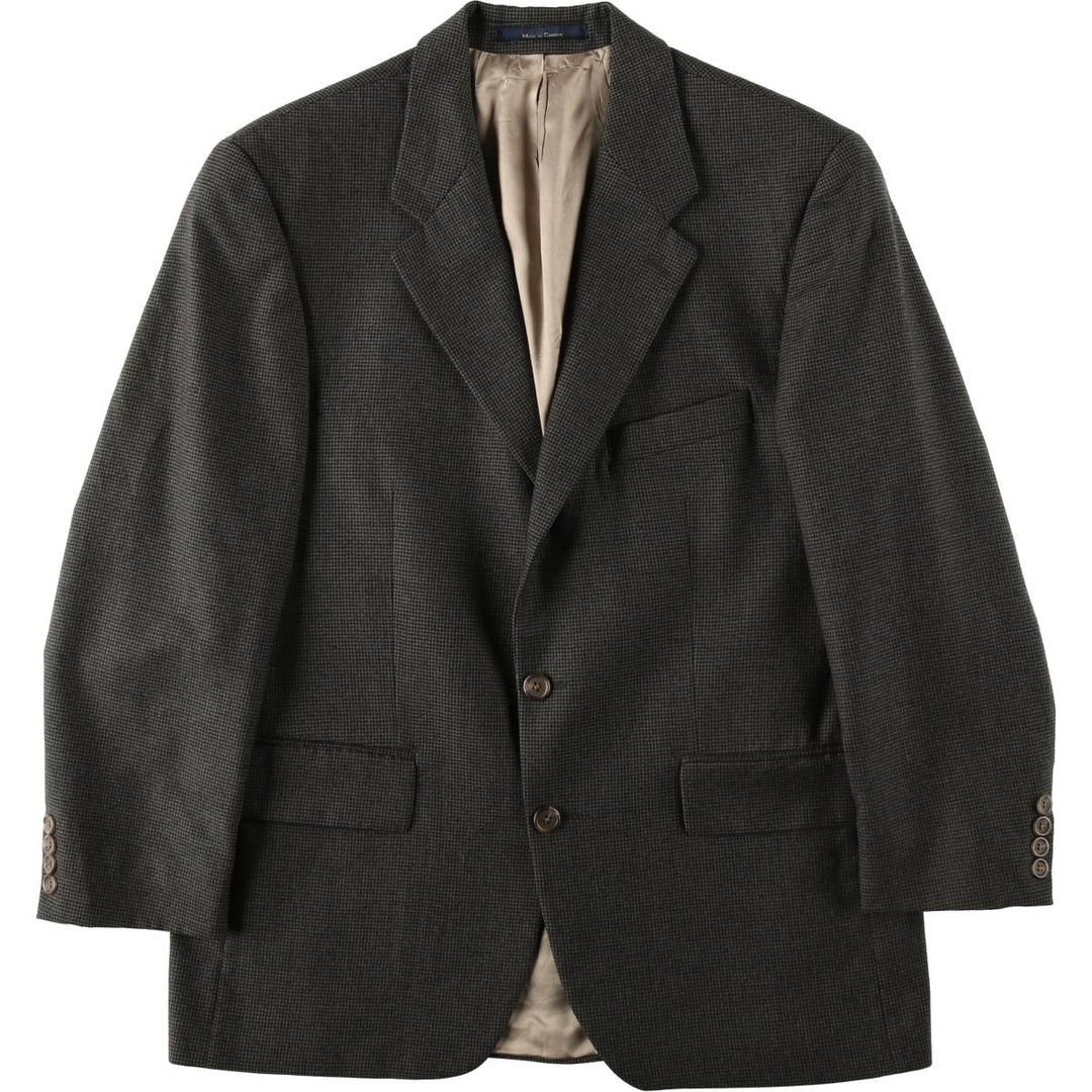 Ralph Lauren CHAPS houndstooth pattern wool tailored jacket, made in Canada, men's size M equivalent. wool Khaki type Vintage Second Hand