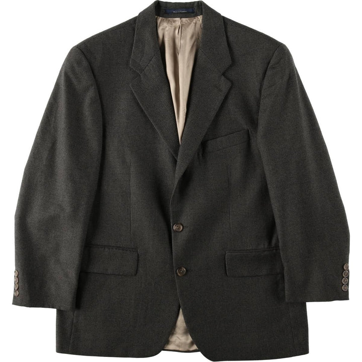 Ralph Lauren CHAPS houndstooth pattern wool tailored jacket, made in Canada, men's size M equivalent. wool Khaki type Vintage Second Hand