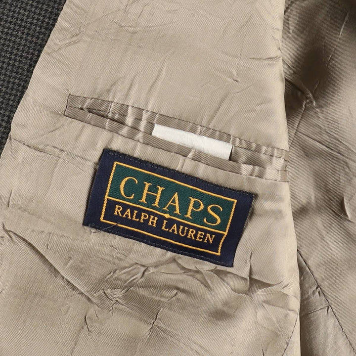 Ralph Lauren CHAPS houndstooth pattern wool tailored jacket, made in Canada, men's size M equivalent. wool Khaki type Vintage Second Hand