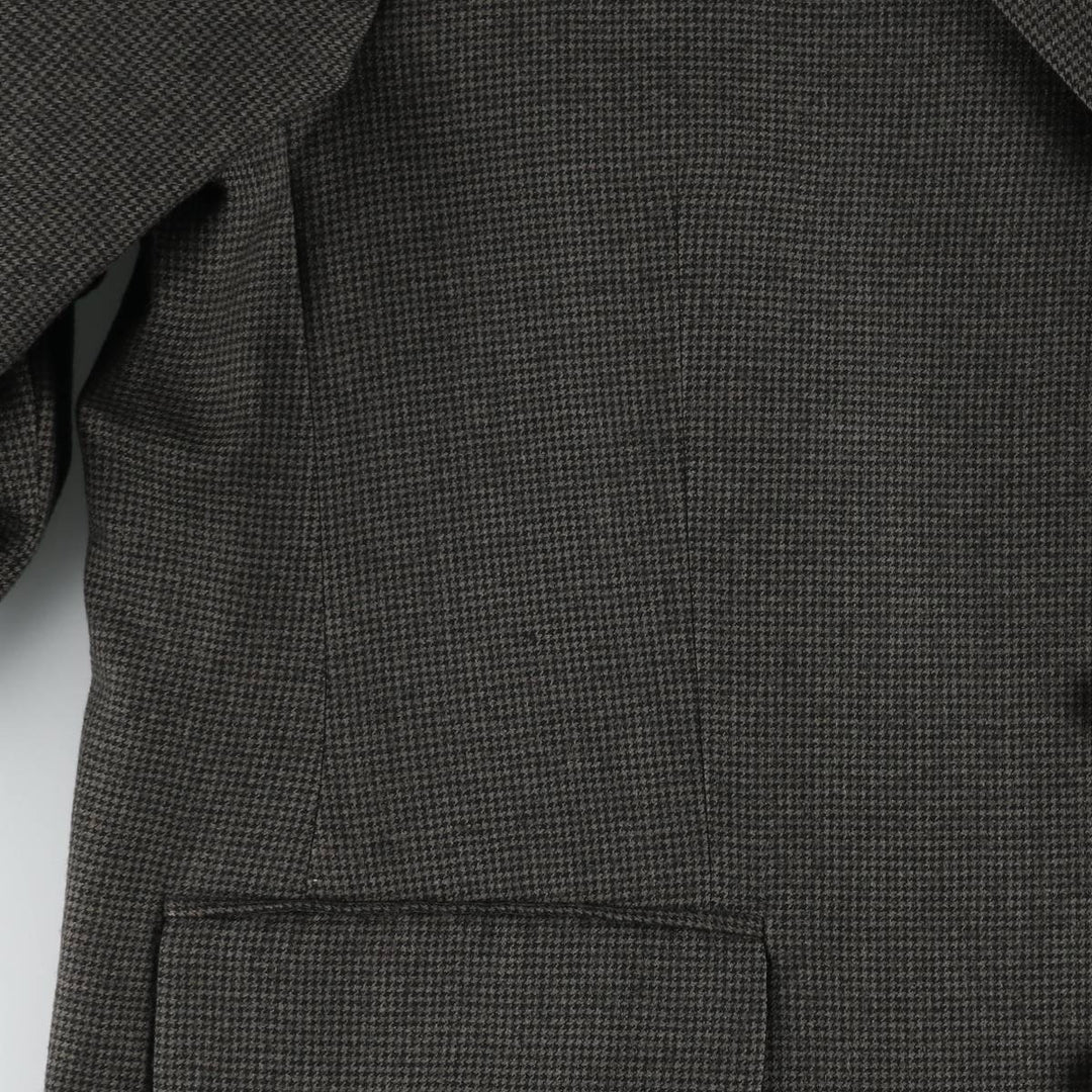 Ralph Lauren CHAPS houndstooth pattern wool tailored jacket, made in Canada, men's size M equivalent. wool Khaki type Vintage Second Hand