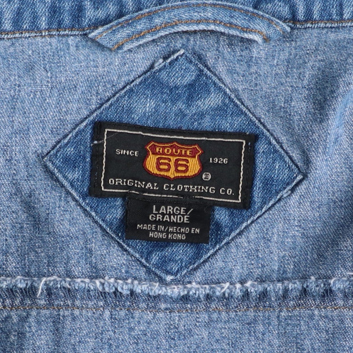 90'S ROUTE 66 Denim Jacket, Men's Size L (approx.), Vintage cotton blue type Vintage Second Hand