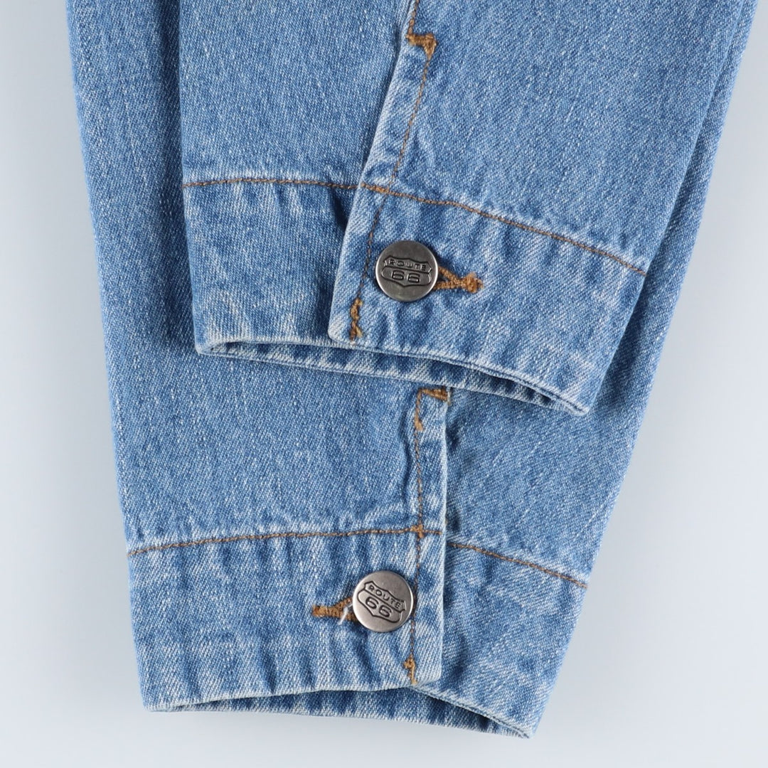 90'S ROUTE 66 Denim Jacket, Men's Size L (approx.), Vintage cotton blue type Vintage Second Hand