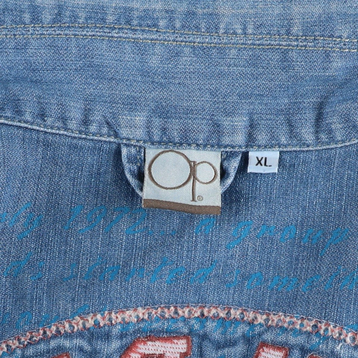 Ocean Pacific denim jacket, men's size XL (approx.) cotton blue type Vintage Second Hand