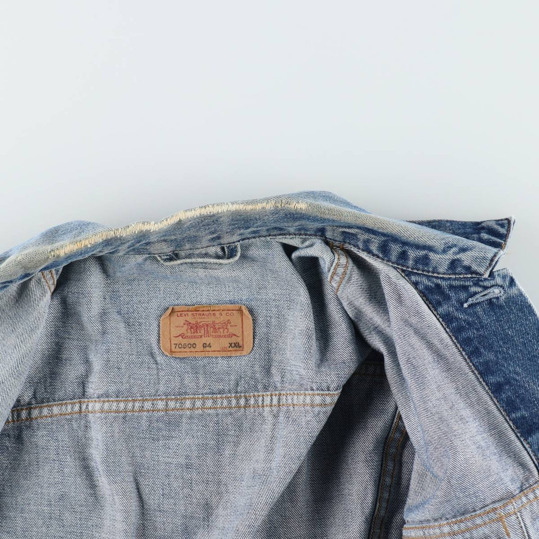 1990'S Levi's 70500-0401 Denim Jacket, Men's XXL equivalent, Vintage cotton blue type Vintage Second Hand