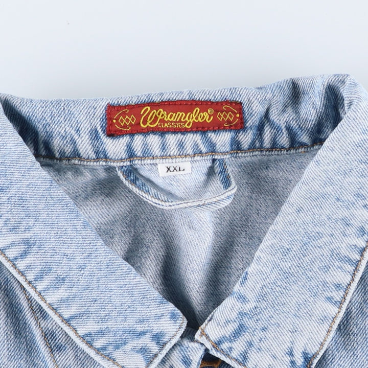 2000'S Wrangler denim jacket, men's size XXL. cotton blue type Vintage Second Hand