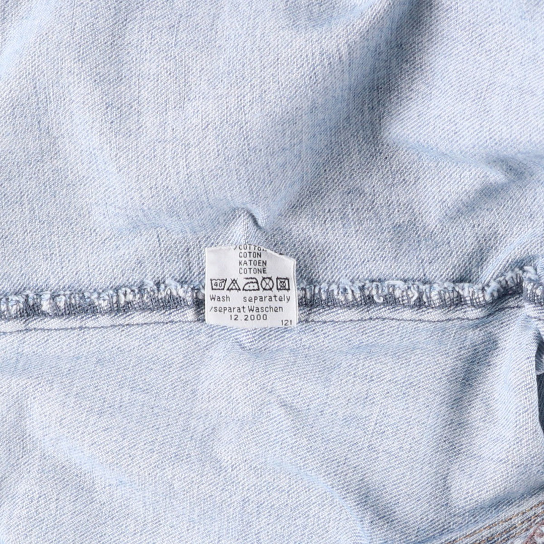2000'S Wrangler denim jacket, men's size XXL. cotton blue type Vintage Second Hand