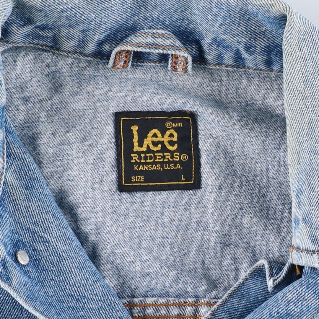 90'S Lee Riders denim jacket, denim jacket, men's size L, vintage cotton blue type Vintage Second Hand