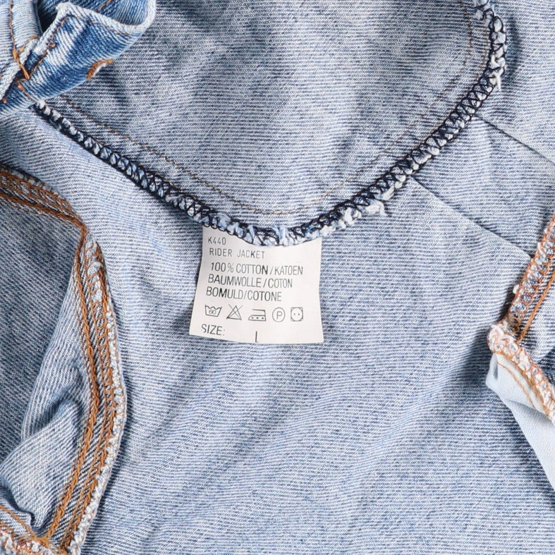 90'S Lee Riders denim jacket, denim jacket, men's size L, vintage cotton blue type Vintage Second Hand