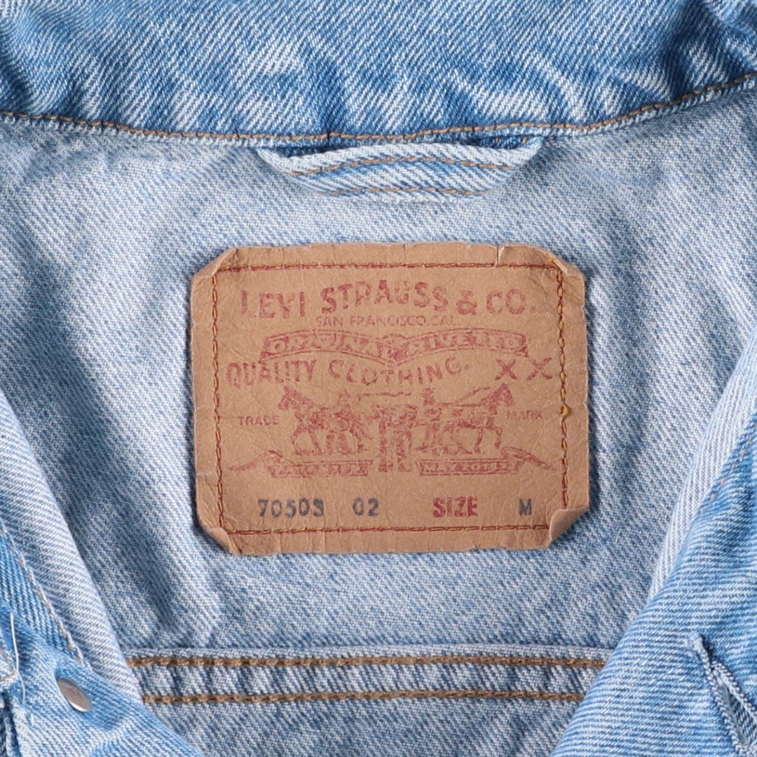 1990'S Levi's 70503-0213 Denim Jacket (Men's Size M equivalent) Vintage cotton Blue type light blue Vintage Second Hand