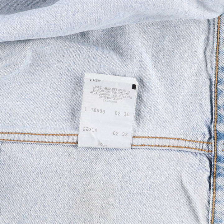 90'S Levi's 70503-0210 denim jacket, denim jacket, men's size L, vintage cotton blue type Vintage Second Hand