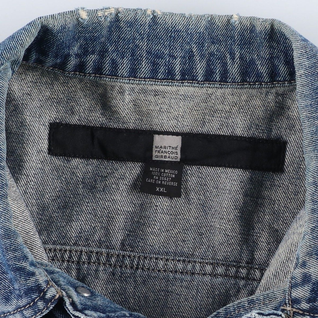 1990'S Marithe François Girbaud denim jacket, men's size XXL equivalent, vintage. cotton blue type Vintage Second Hand