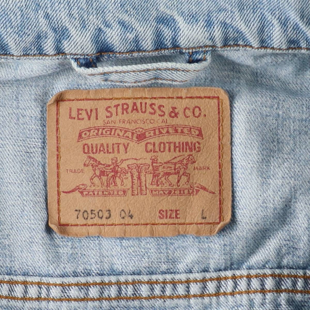 90'S Levi's 70503-0482 denim jacket, denim jacket, men's size L, vintage cotton blue type Vintage Second Hand