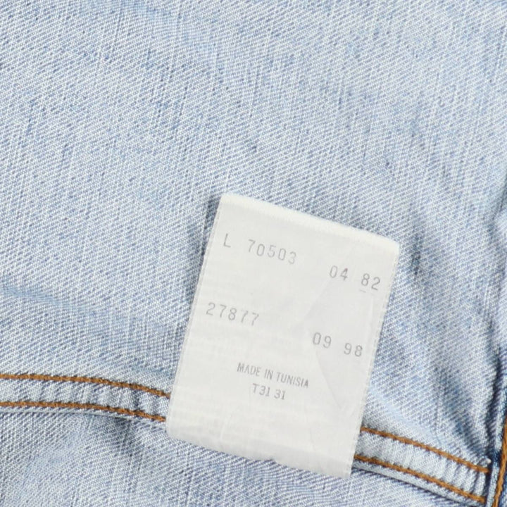 90'S Levi's 70503-0482 denim jacket, denim jacket, men's size L, vintage cotton blue type Vintage Second Hand