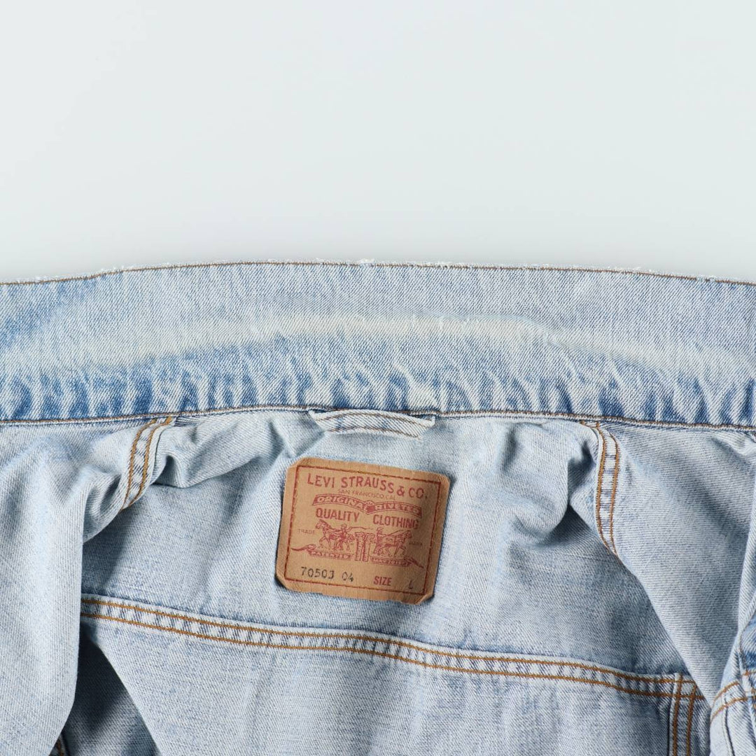 90'S Levi's 70503-0482 denim jacket, denim jacket, men's size L, vintage cotton blue type Vintage Second Hand