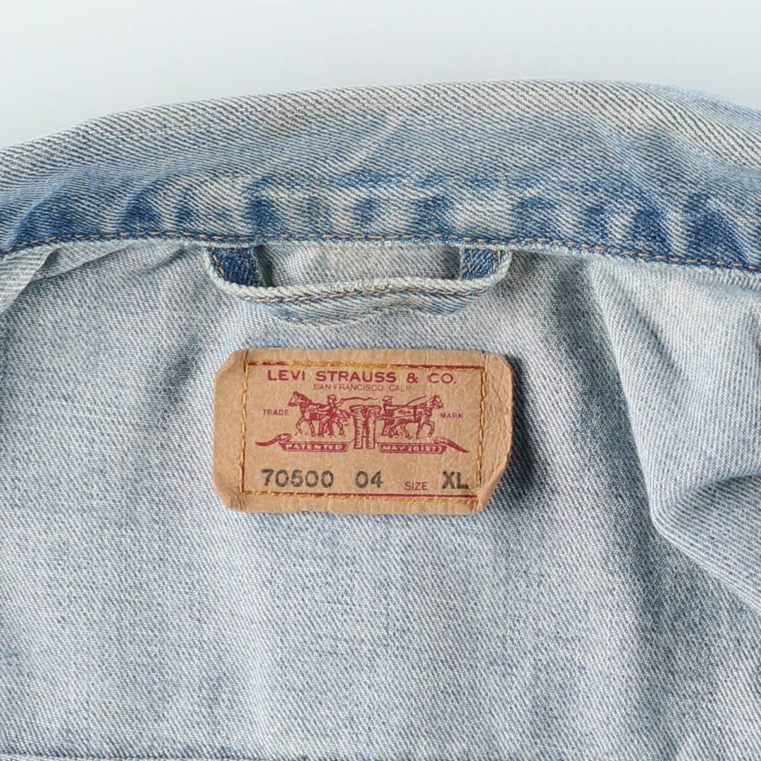 2000'S Levi's 70500-0479 Euro Model Denim Jacket, Men's Size XL cotton blue type Vintage Second Hand