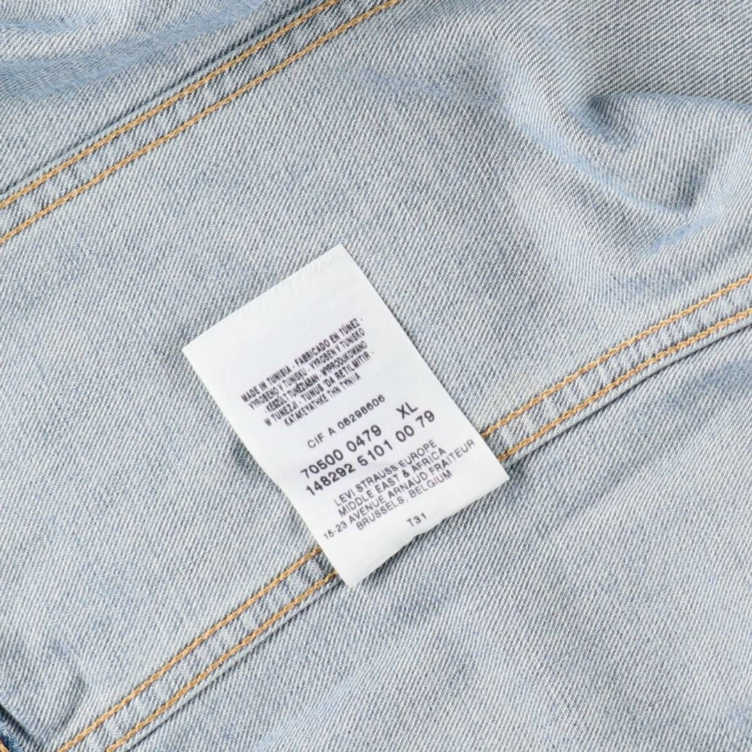 2000'S Levi's 70500-0479 Euro Model Denim Jacket, Men's Size XL cotton blue type Vintage Second Hand