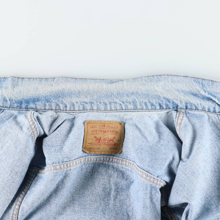 90'S Levi's 70507-4890 denim jacket, denim jacket, made in USA, men's XL size, vintage cotton blue type Vintage Second Hand
