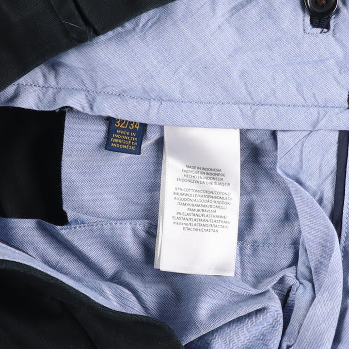 Ralph Lauren POLO by Ralph Lauren STRETCH SLIM FIT Chino Pants, Men's W33 (approx.) cotton navy blue type Vintage Second Hand