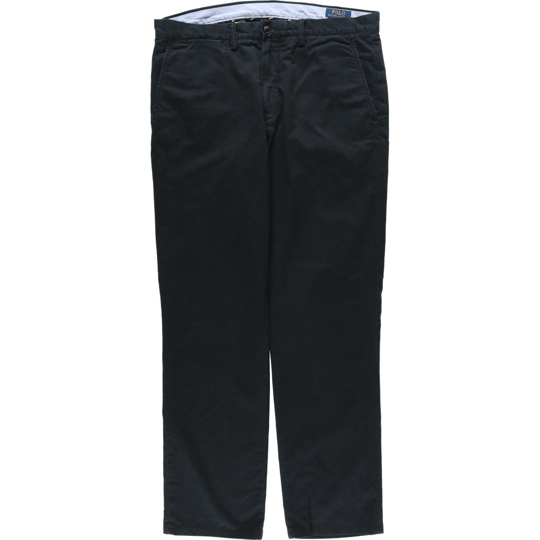 Ralph Lauren POLO RALPH LAUREN STRETCH SLIM FIT Chino Pants, Men's, Size W36 cotton black type Vintage Second Hand