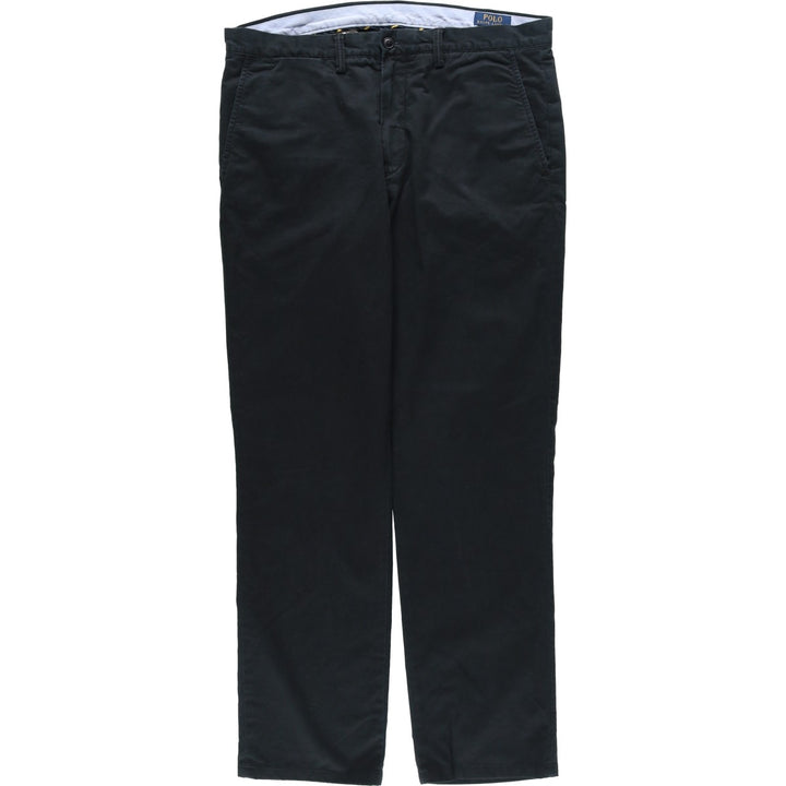 Ralph Lauren POLO RALPH LAUREN STRETCH SLIM FIT Chino Pants, Men's, Size W36 cotton black type Vintage Second Hand