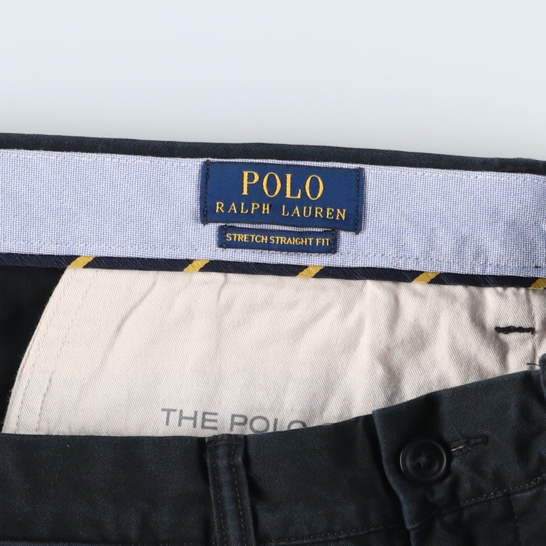 Ralph Lauren POLO RALPH LAUREN STRETCH SLIM FIT Chino Pants, Men's, Size W36 cotton black type Vintage Second Hand