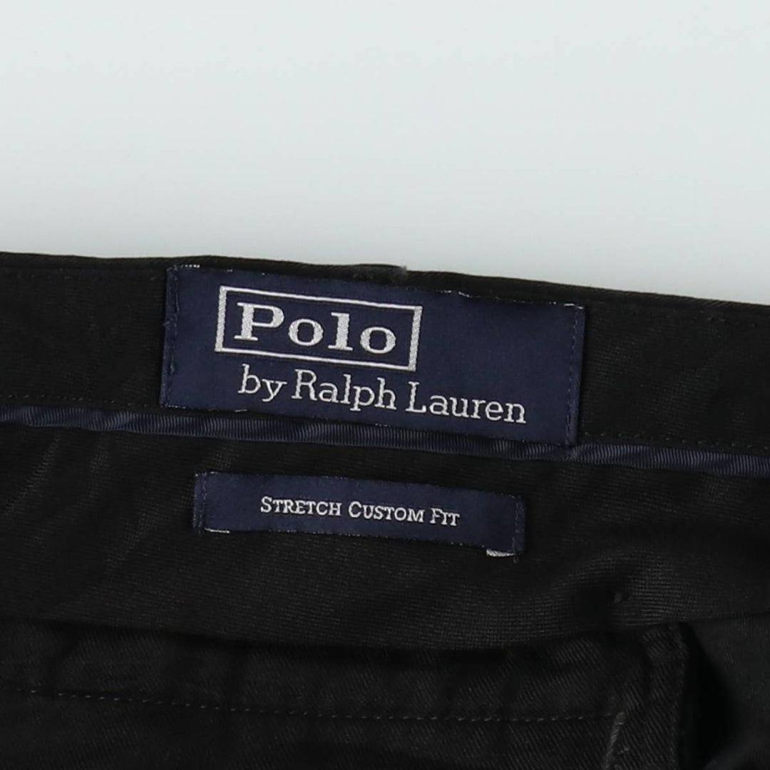 Ralph Lauren POLO by Ralph Lauren Stretch Custom Fit Chino Pants, Men's, Size W36 cotton black type Vintage Second Hand