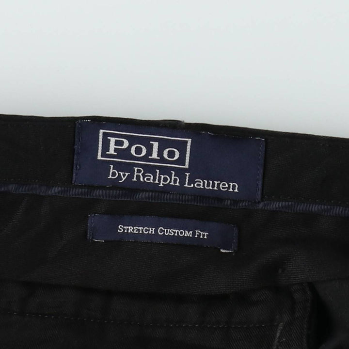 Ralph Lauren POLO by Ralph Lauren Stretch Custom Fit Chino Pants, Men's, Size W36 cotton black type Vintage Second Hand