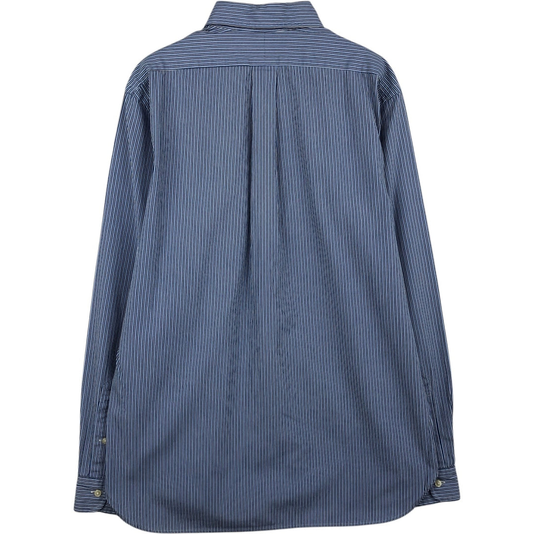 Ralph Lauren CUSTOM FIT long sleeve button down striped shirt men's size L cotton blue type Vintage Second Hand