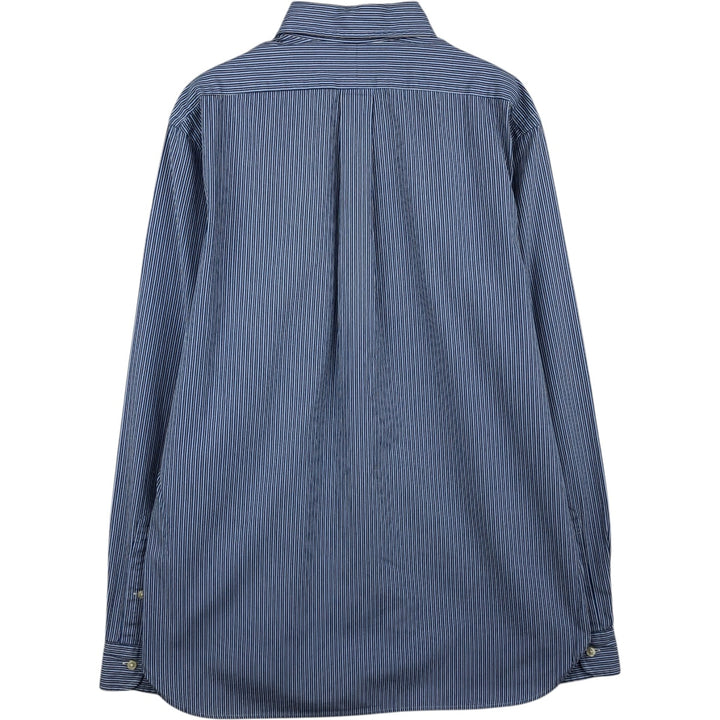 Ralph Lauren CUSTOM FIT long sleeve button down striped shirt men's size L cotton blue type Vintage Second Hand