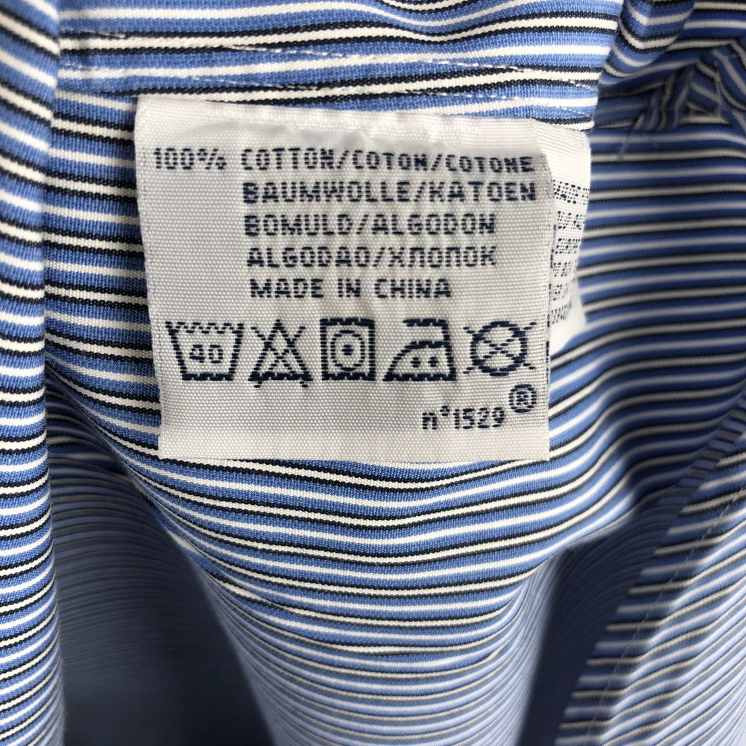 Ralph Lauren CUSTOM FIT long sleeve button down striped shirt men's size L cotton blue type Vintage Second Hand