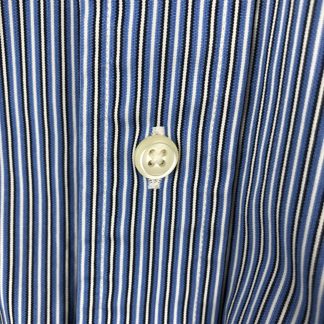Ralph Lauren CUSTOM FIT long sleeve button down striped shirt men's size L cotton blue type Vintage Second Hand