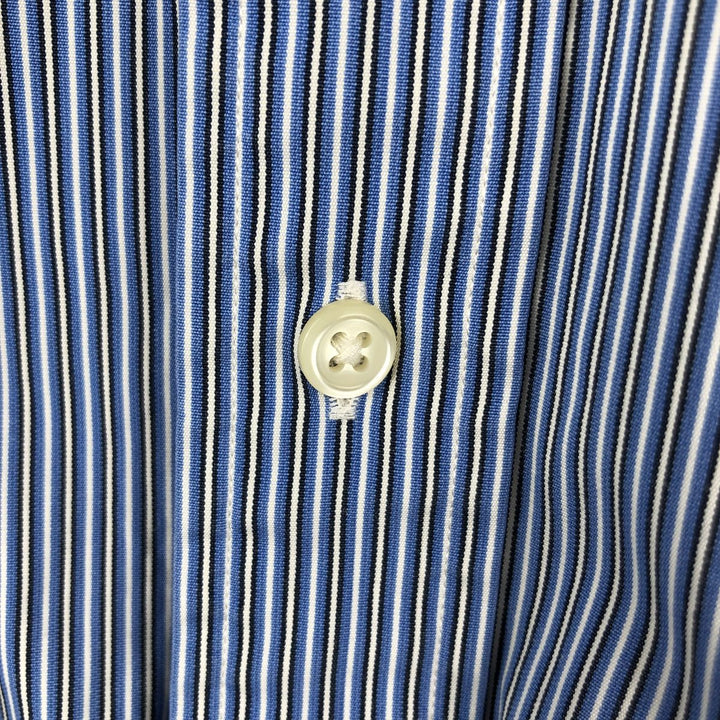 Ralph Lauren CUSTOM FIT long sleeve button down striped shirt men's size L cotton blue type Vintage Second Hand