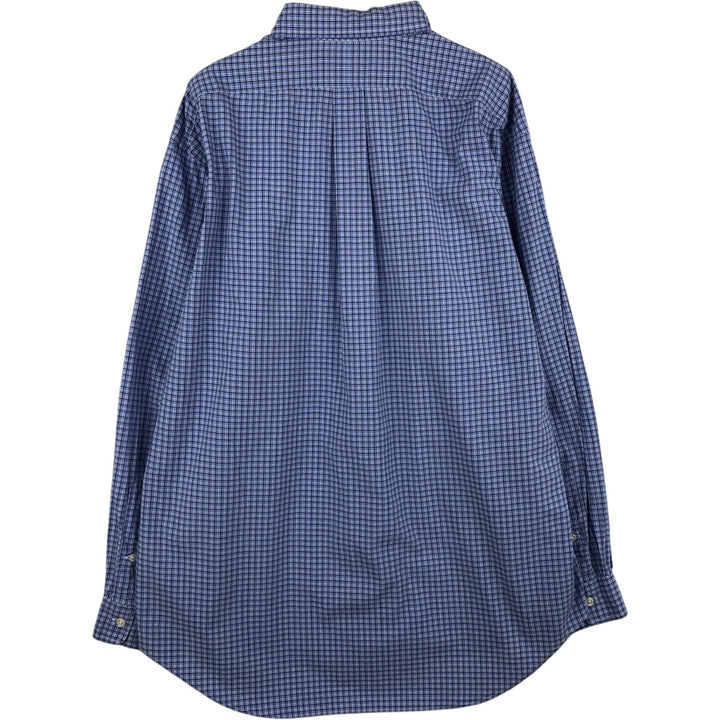 Ralph Lauren YARMOUTH Long Sleeve Button-Down Check Shirt, Men's Size L cotton blue type Vintage Second Hand