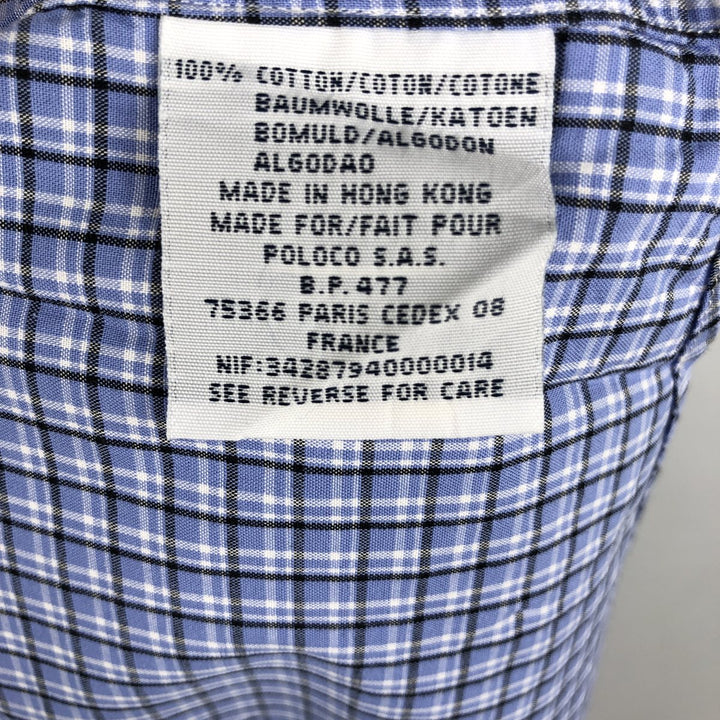 Ralph Lauren YARMOUTH Long Sleeve Button-Down Check Shirt, Men's Size L cotton blue type Vintage Second Hand
