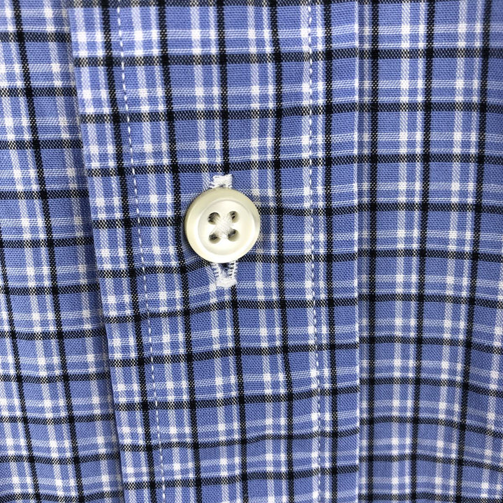 Ralph Lauren YARMOUTH Long Sleeve Button-Down Check Shirt, Men's Size L cotton blue type Vintage Second Hand