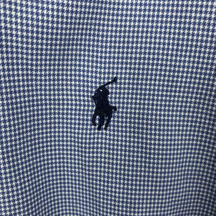 Ralph Lauren POLO GOLF BLAKE Long-Sleeve Button-Down Check Shirt, Men's Size L (approx.) cotton blue type Vintage Second Hand