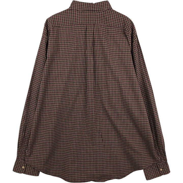 Ralph Lauren Classic Fit Long Sleeve Button Down Check Shirt Men's XXL cotton brown type Vintage Second Hand
