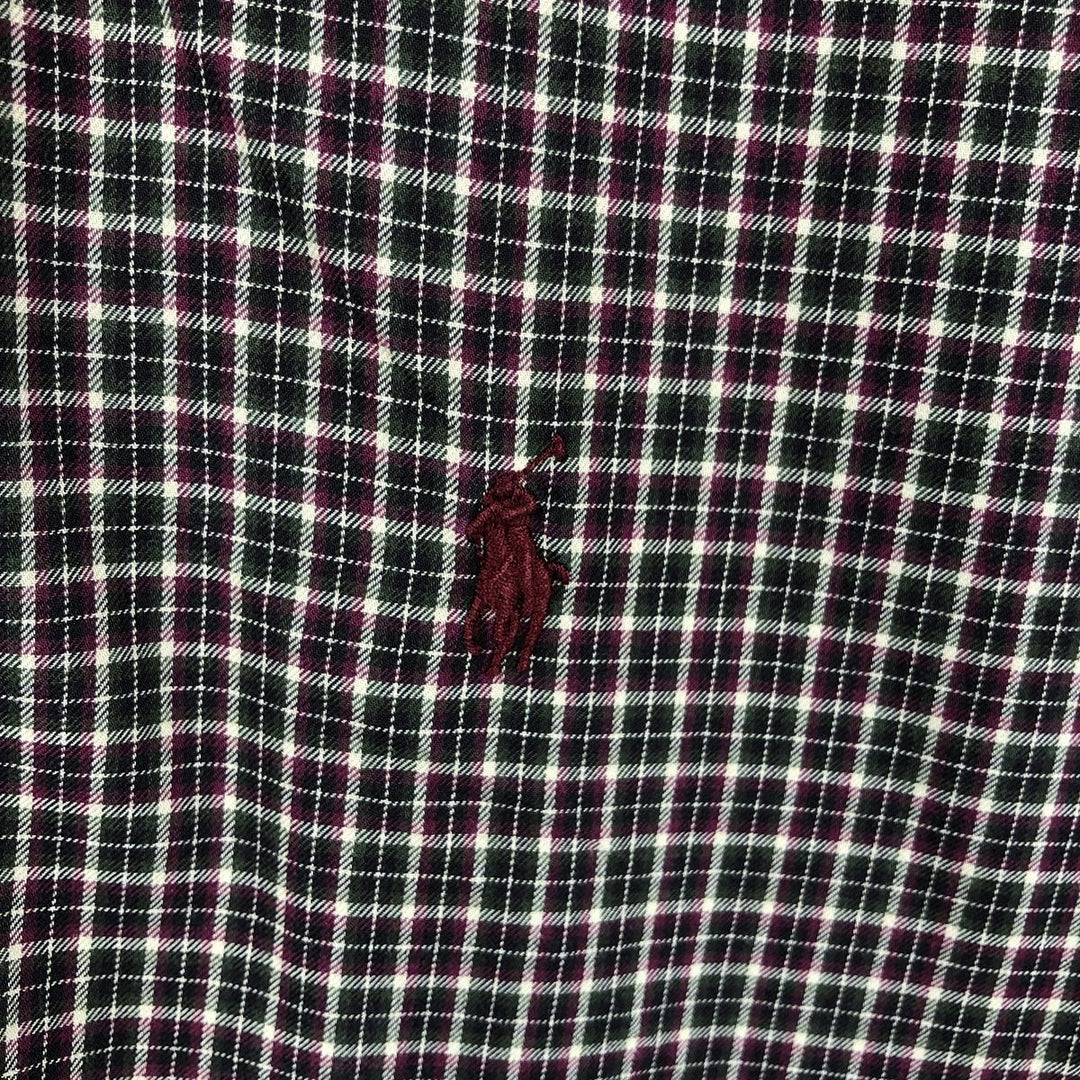 Ralph Lauren Classic Fit Long Sleeve Button Down Check Shirt Men's XXL cotton brown type Vintage Second Hand
