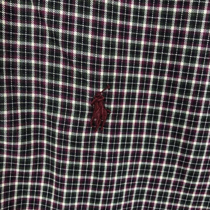 Ralph Lauren Classic Fit Long Sleeve Button Down Check Shirt Men's XXL cotton brown type Vintage Second Hand