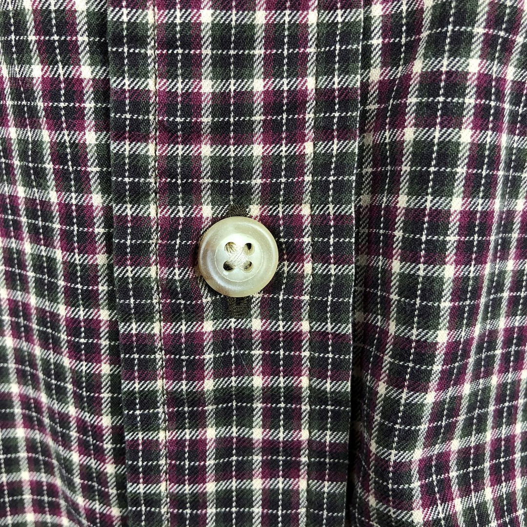 Ralph Lauren Classic Fit Long Sleeve Button Down Check Shirt Men's XXL cotton brown type Vintage Second Hand