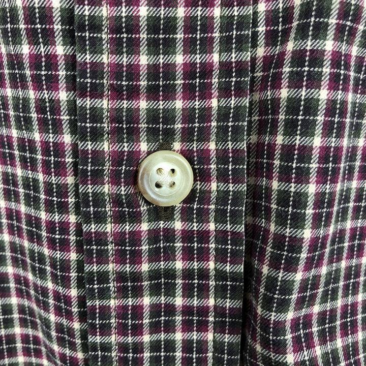 Ralph Lauren Classic Fit Long Sleeve Button Down Check Shirt Men's XXL cotton brown type Vintage Second Hand