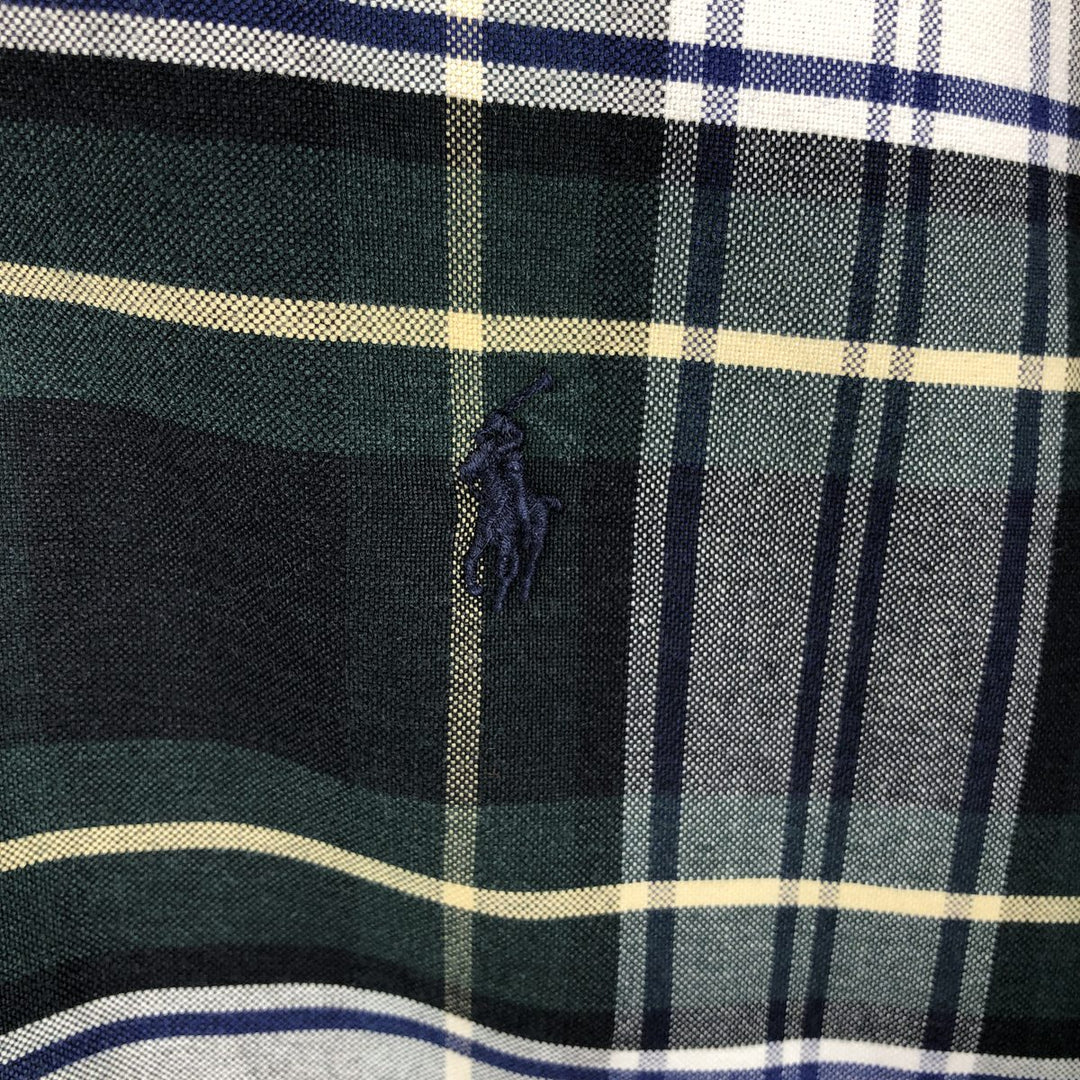 Ralph Lauren POLO by Ralph Lauren BLAIRE Long-Sleeve Button-Down Check Shirt, Men's Size L (approx.) cotton Green type dark green Vintage Second Hand