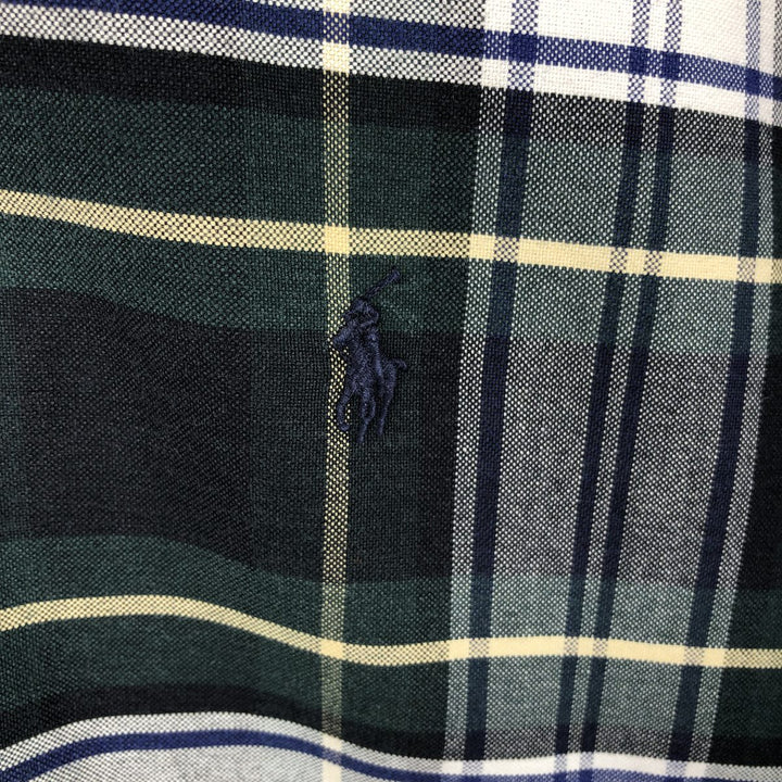 Ralph Lauren POLO by Ralph Lauren BLAIRE Long-Sleeve Button-Down Check Shirt, Men's Size L (approx.) cotton Green type dark green Vintage Second Hand
