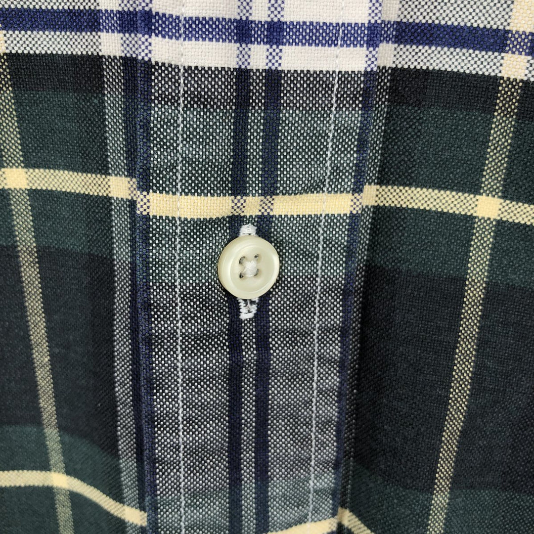Ralph Lauren POLO by Ralph Lauren BLAIRE Long-Sleeve Button-Down Check Shirt, Men's Size L (approx.) cotton Green type dark green Vintage Second Hand