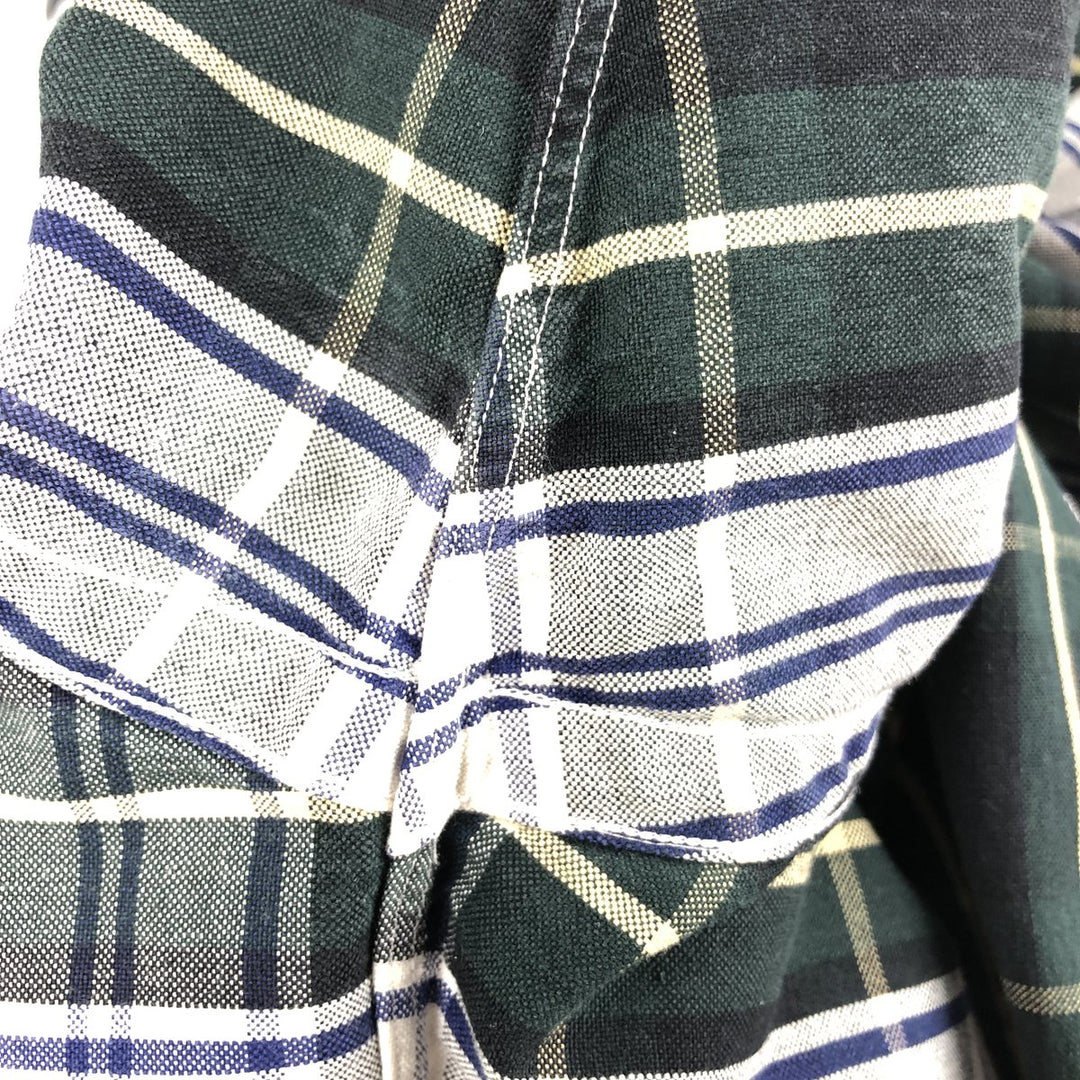 Ralph Lauren POLO by Ralph Lauren BLAIRE Long-Sleeve Button-Down Check Shirt, Men's Size L (approx.) cotton Green type dark green Vintage Second Hand